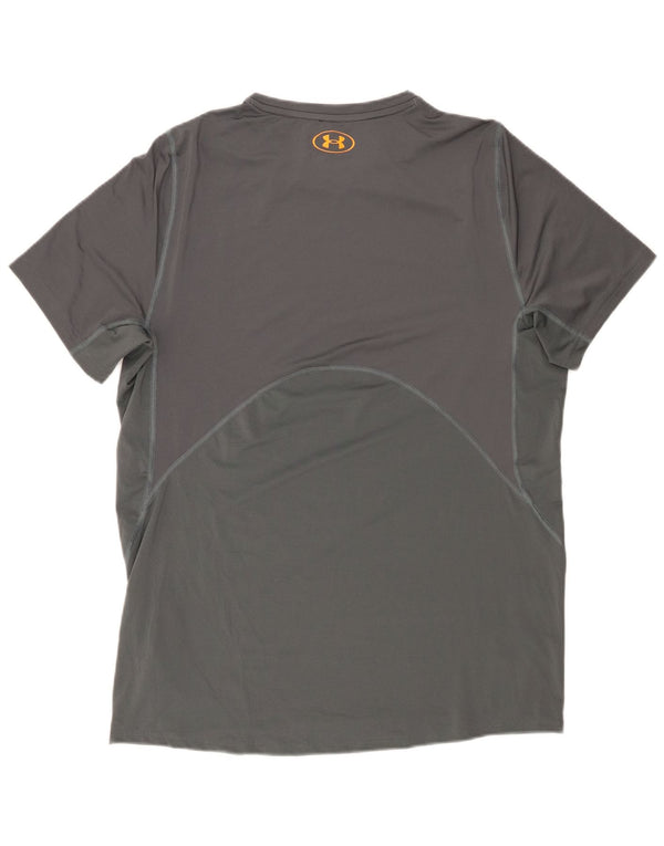 Under Armour Mens Heat Gear T-Shirt Top Large Grey Camouflage Polyester