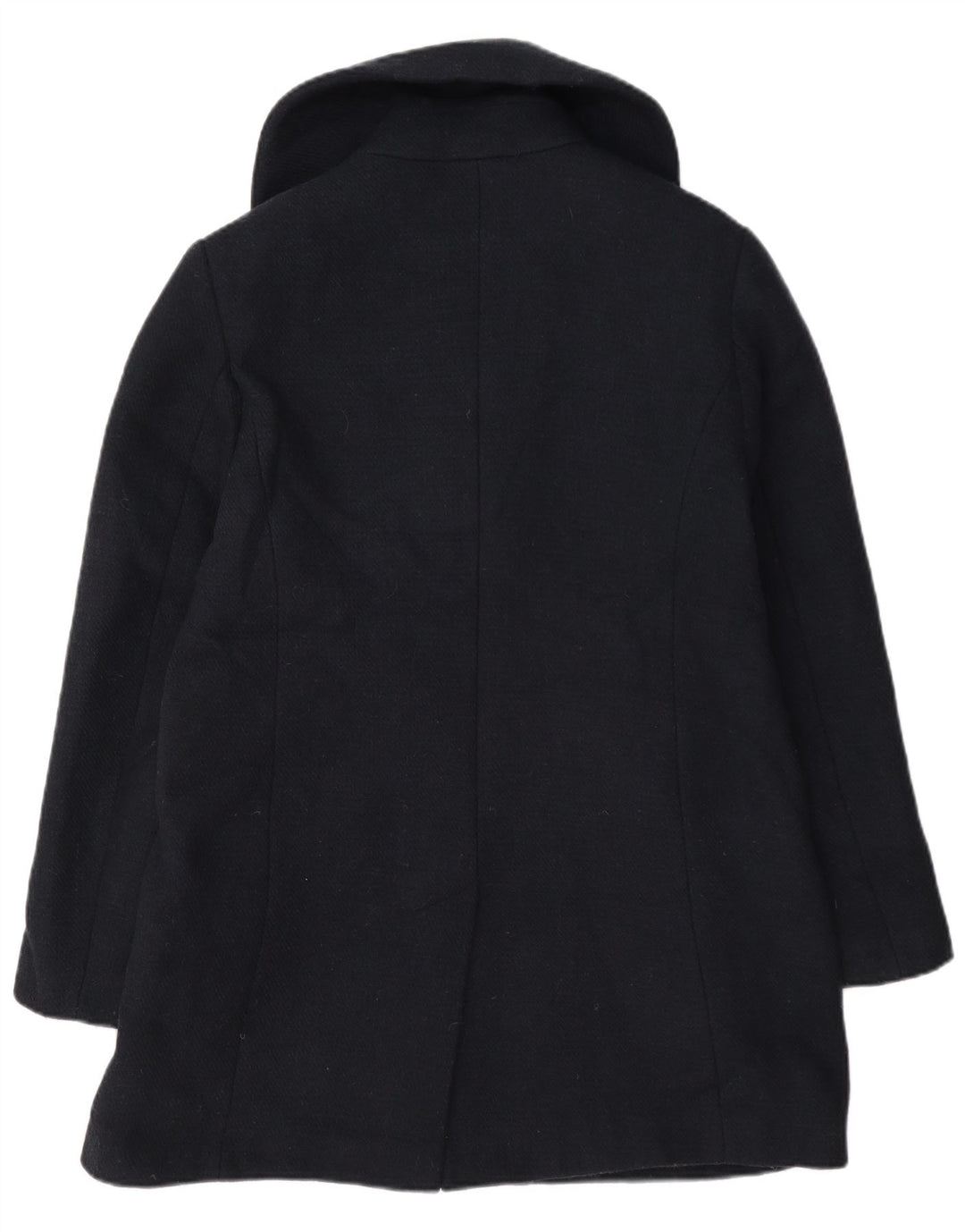 Marks & Spencer Womens Double Breasted Pea Coat UK 12 Medium Navy Blue Wool