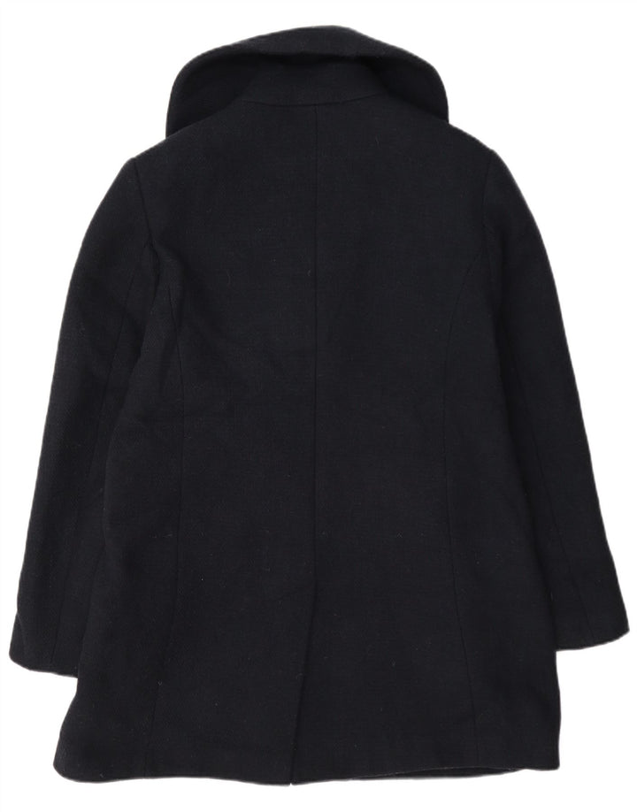 Marks & Spencer Womens Double Breasted Pea Coat UK 12 Medium Navy Blue Wool