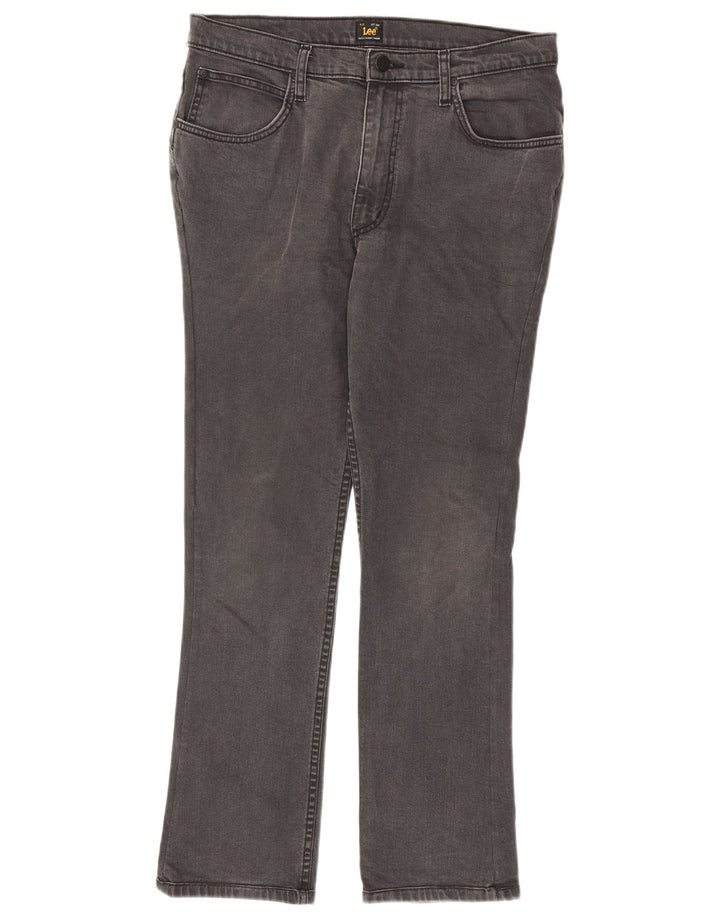 Lee Mens Brooklyn Straight Jeans W34 L30 Grey Cotton