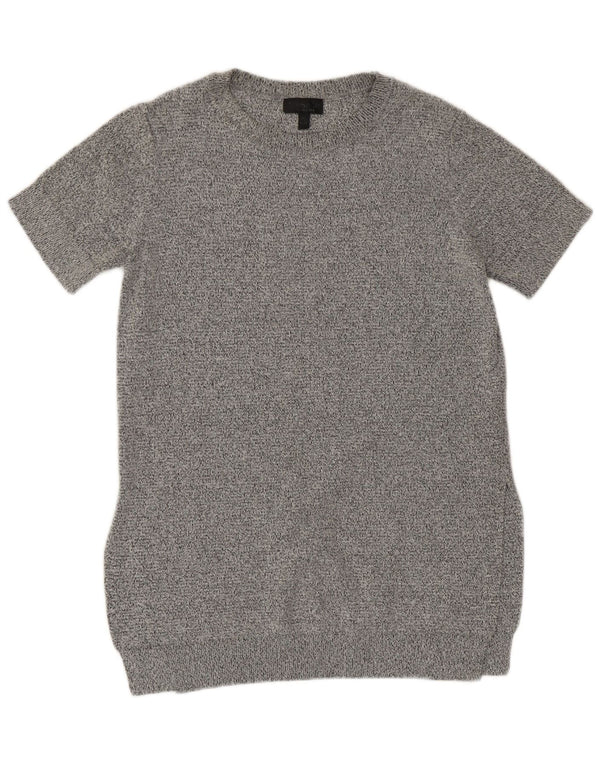 Cos Womens Longline T-Shirt Top UK 8 Small Grey Flecked Viscose