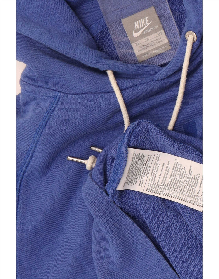 Nike Mens Graphic Hoodie Jumper XL Blue Cotton