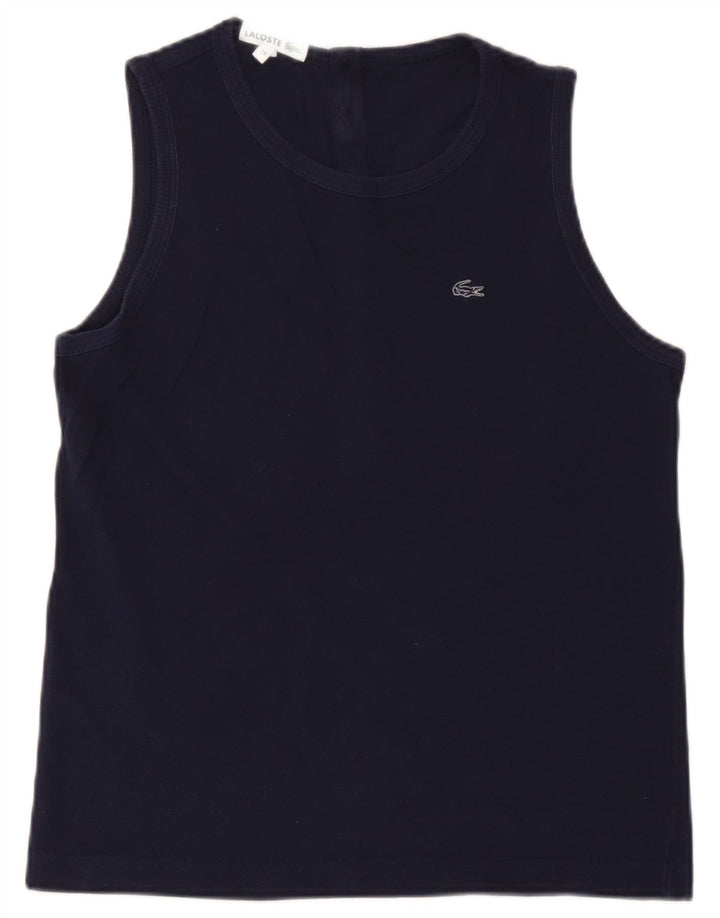 Lacoste Womens Vest Top Size 38 Medium Navy Blue Cotton