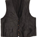 Vintage Mens Leather Waistcoat XL Black