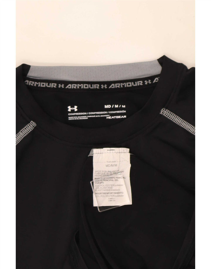 Under Armour Mens Heat Gear Graphic T-Shirt Top Medium Black Polyester