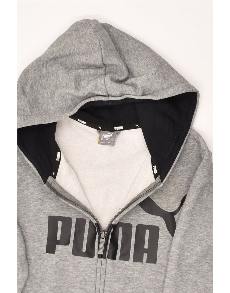 PUMA Boys Graphic Zip Hoodie Sweater 13-14 Years Grey Cotton | Vintage Puma | Thrift | Second-Hand Puma | Used Clothing | Messina Hembry 