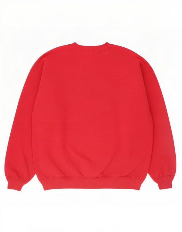 Vintage Womens Graphic Sweatshirt Jumper UK 16 Large Red Cotton