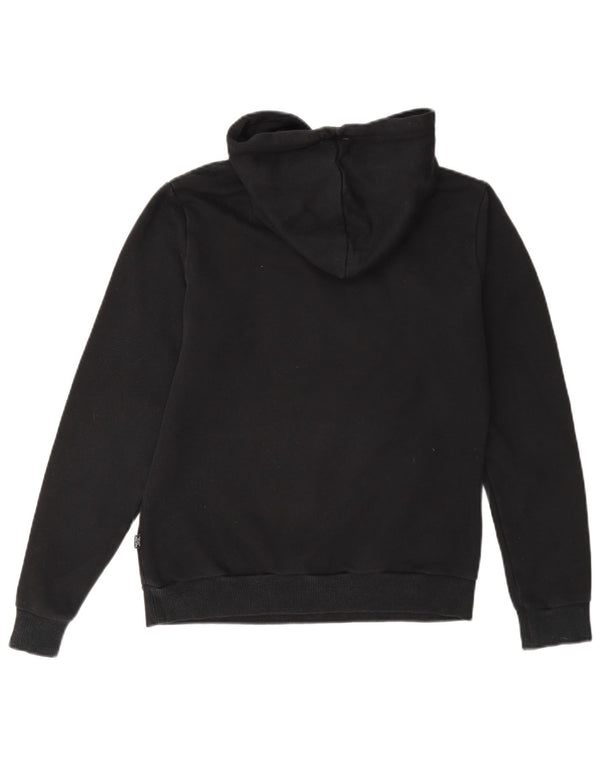 Puma Womens Graphic Hoodie Jumper UK 10 Small Black Cotton