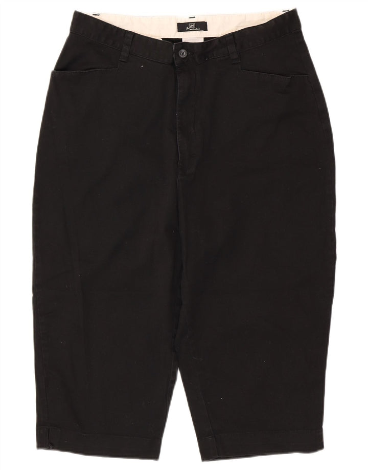 LEE Womens Khakis High Waist Capri Trousers US 16 2XL W32 L18 Black Cotton