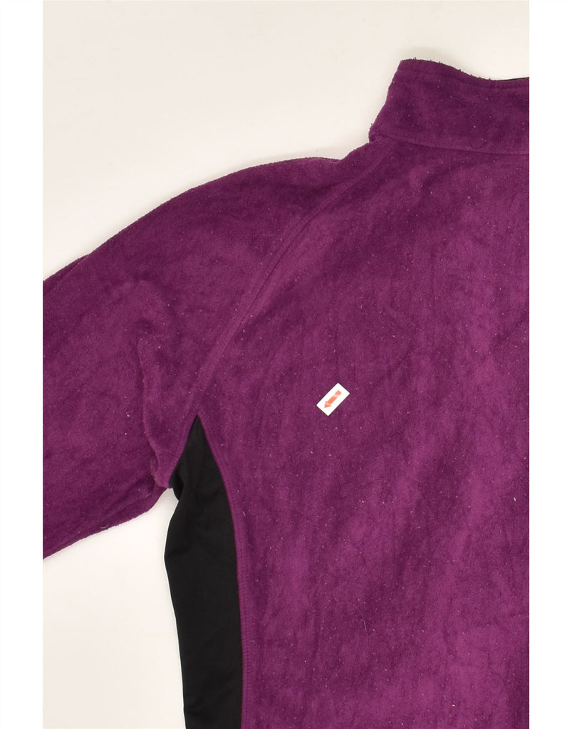 REEBOK Womens Fleece Jacket UK 14 Medium Purple Colourblock Polyester | Vintage Reebok | Thrift | Second-Hand Reebok | Used Clothing | Messina Hembry 