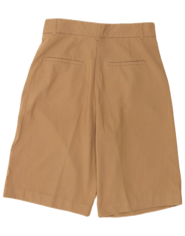 Zara Womens High Waist Pegged Chino Shorts Medium W28  Brown Polyester