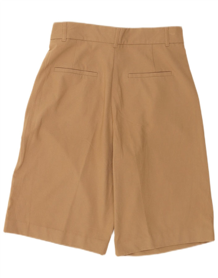 Zara Womens High Waist Pegged Chino Shorts Medium W28  Brown Polyester