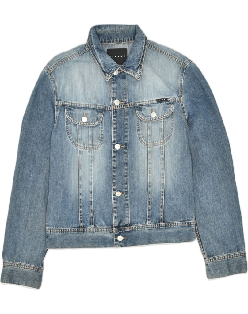 SISLEY Mens Denim Jacket IT 48 Medium Blue Cotton | Vintage Sisley | Thrift | Second-Hand Sisley | Used Clothing | Messina Hembry 