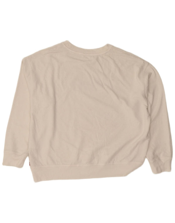 Levi's Womens Graphic Sweatshirt Jumper UK 18 XL White Cotton