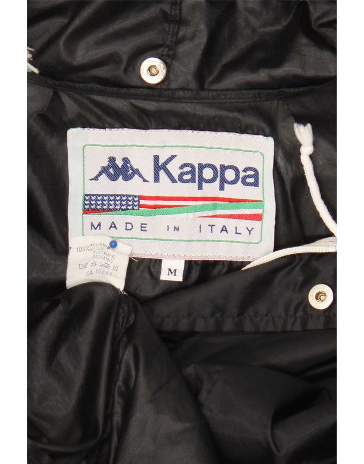 Kappa Mens Graphic Hooded Rain Jacket UK 38 Medium Black Colourblock Nylon