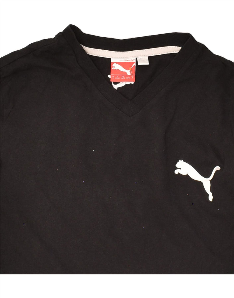 PUMA Mens T-Shirt Top Small Black Cotton | Vintage Puma | Thrift | Second-Hand Puma | Used Clothing | Messina Hembry 