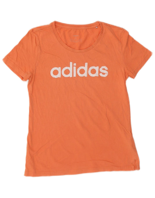 Adidas Womens Graphic T-Shirt Top UK 8/10 Small Orange Cotton