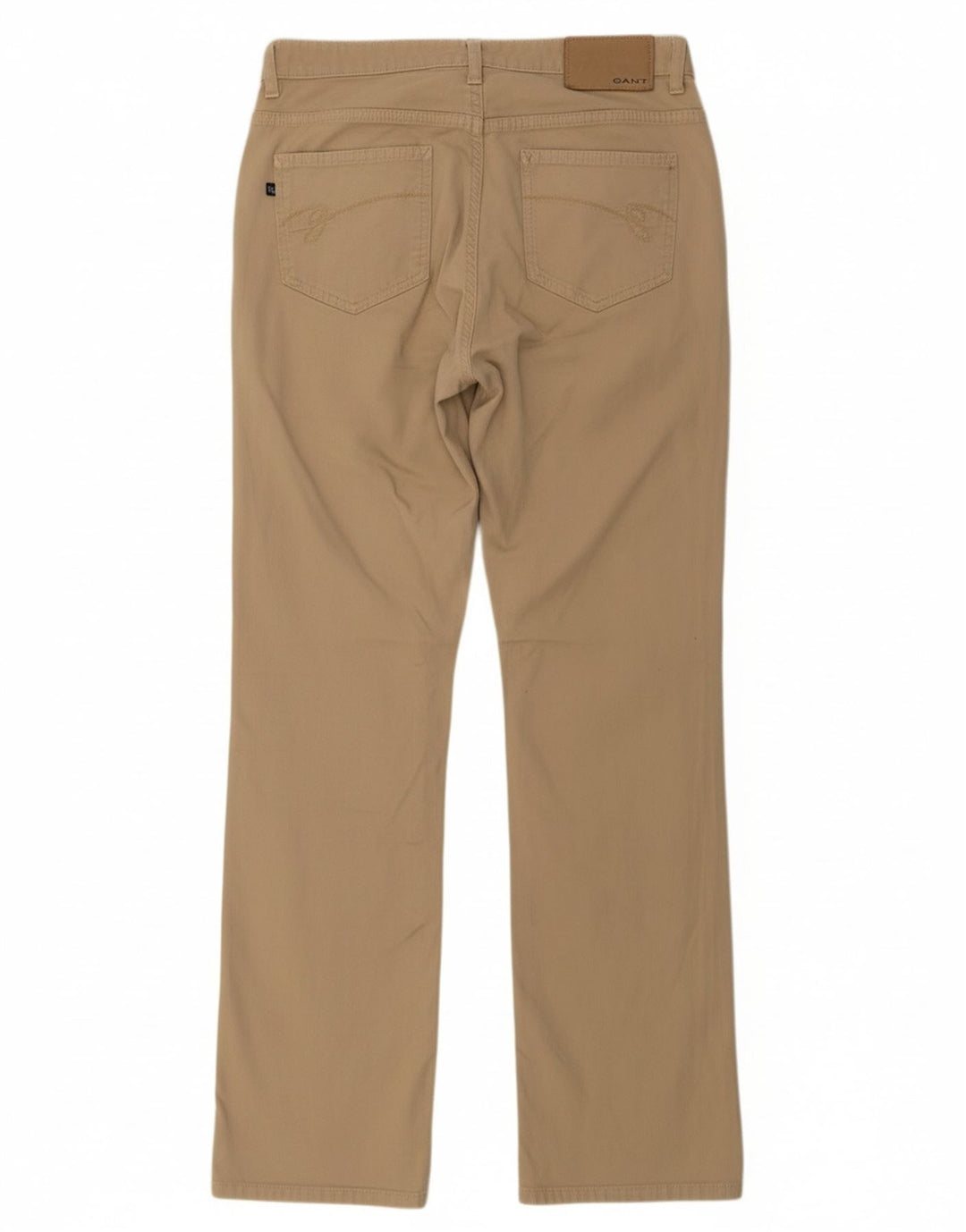 GANT Womens Straight Casual Trousers W27 L32 Beige Cotton