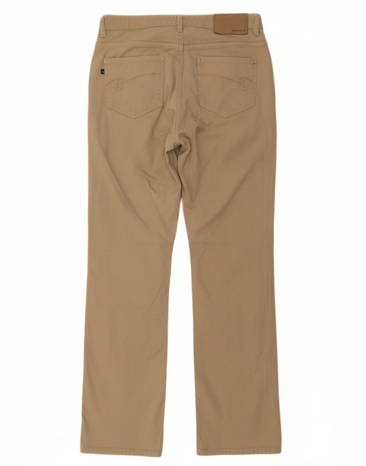 GANT Womens Straight Casual Trousers W27 L32 Beige Cotton