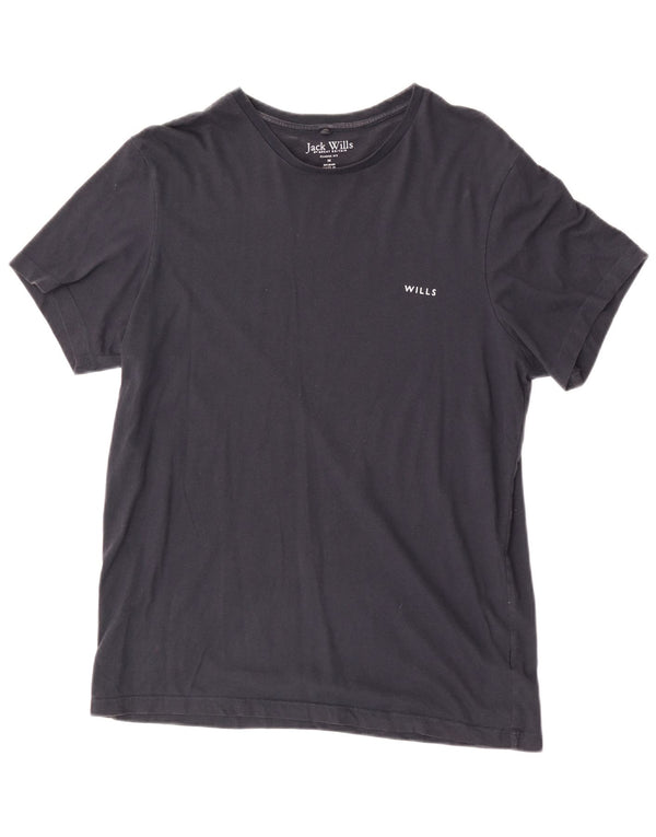 Jack Wills Mens Classic Fit T-Shirt Top Medium Navy Blue Cotton