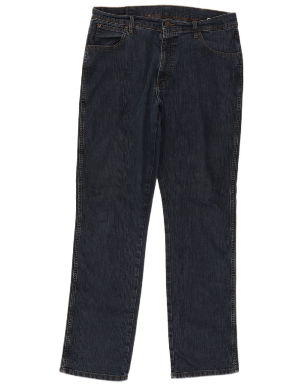 Wrangler Mens Straight Jeans W38 L34 Navy Blue Cotton