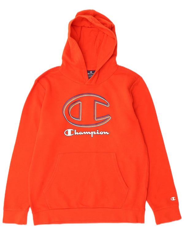 Champion Boys Graphic Hoodie Jumper 13-14 Years XL Red Cotton