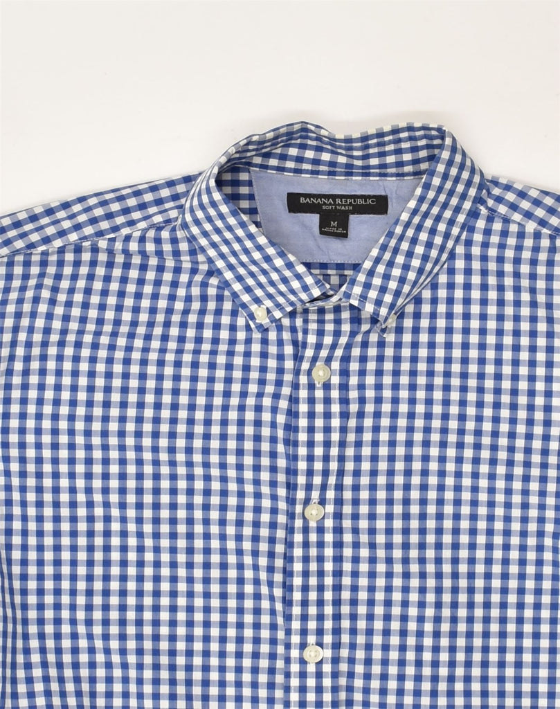 BANANA REPUBLIC Mens Shirt Medium Blue Gingham Cotton | Vintage Banana Republic | Thrift | Second-Hand Banana Republic | Used Clothing | Messina Hembry 