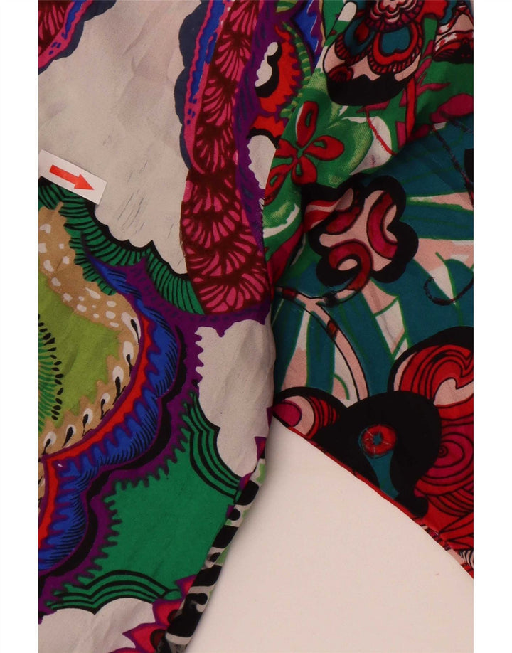 Desigual Womens Pullover Shirt Blouse UK 10 Small Multicoloured Patchwork