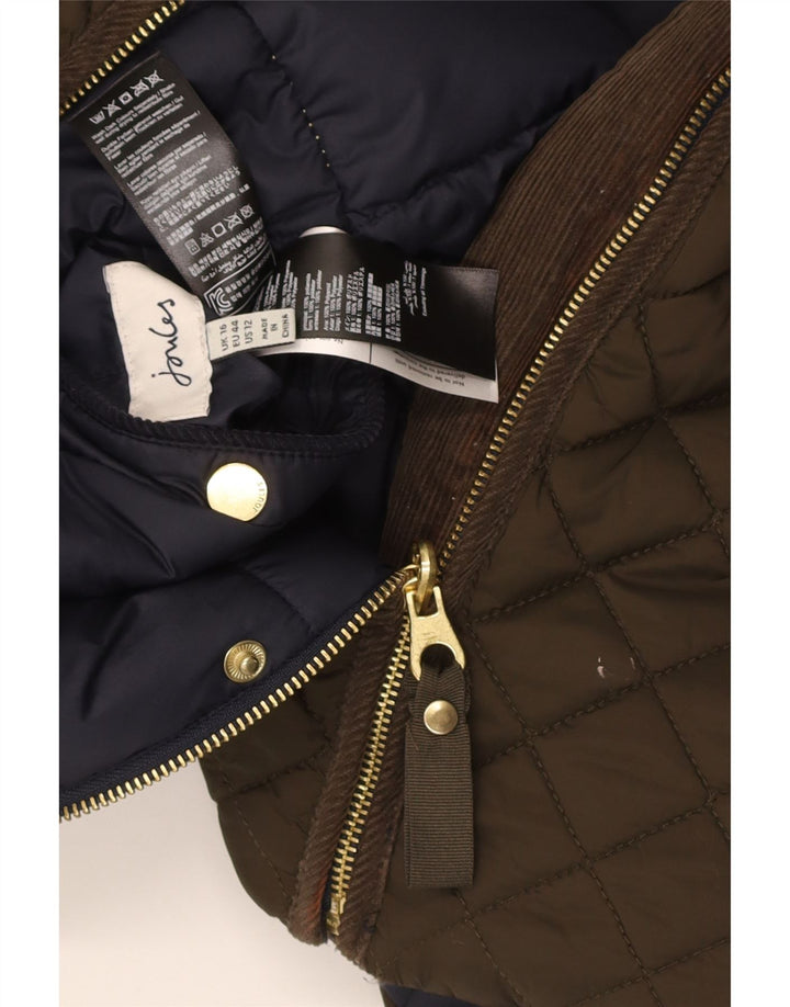 Joules Womens Reversible Padded Jacket UK 16 Large Navy Blue Polyamide