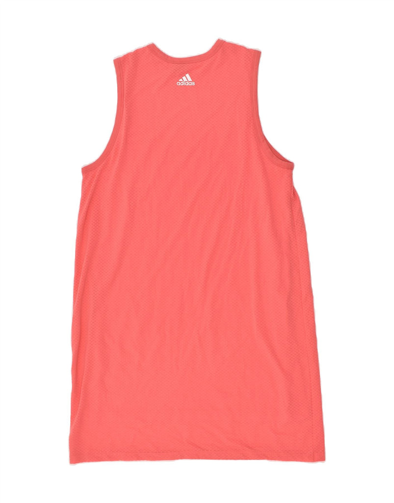 ADIDAS Womens Graphic Sleeveless T-Shirt Dress UK 16 Large Pink Polyester | Vintage Adidas | Thrift | Second-Hand Adidas | Used Clothing | Messina Hembry 