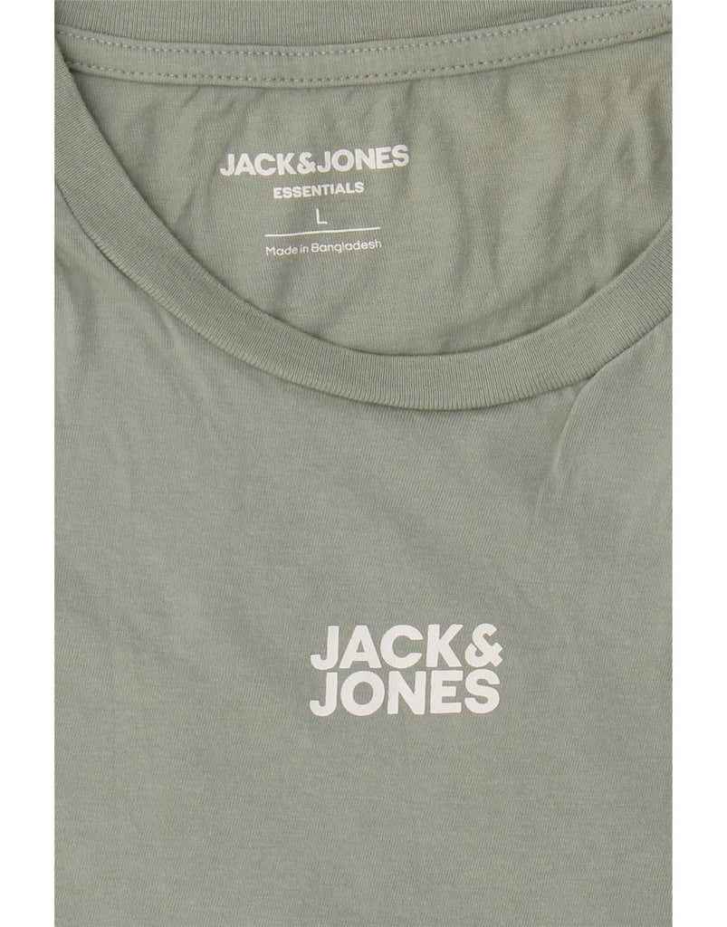 JACK & JONES Mens T-Shirt Top Large Green Cotton Vintage Jack & Jones and Second-Hand Jack & Jones from Messina Hembry 
