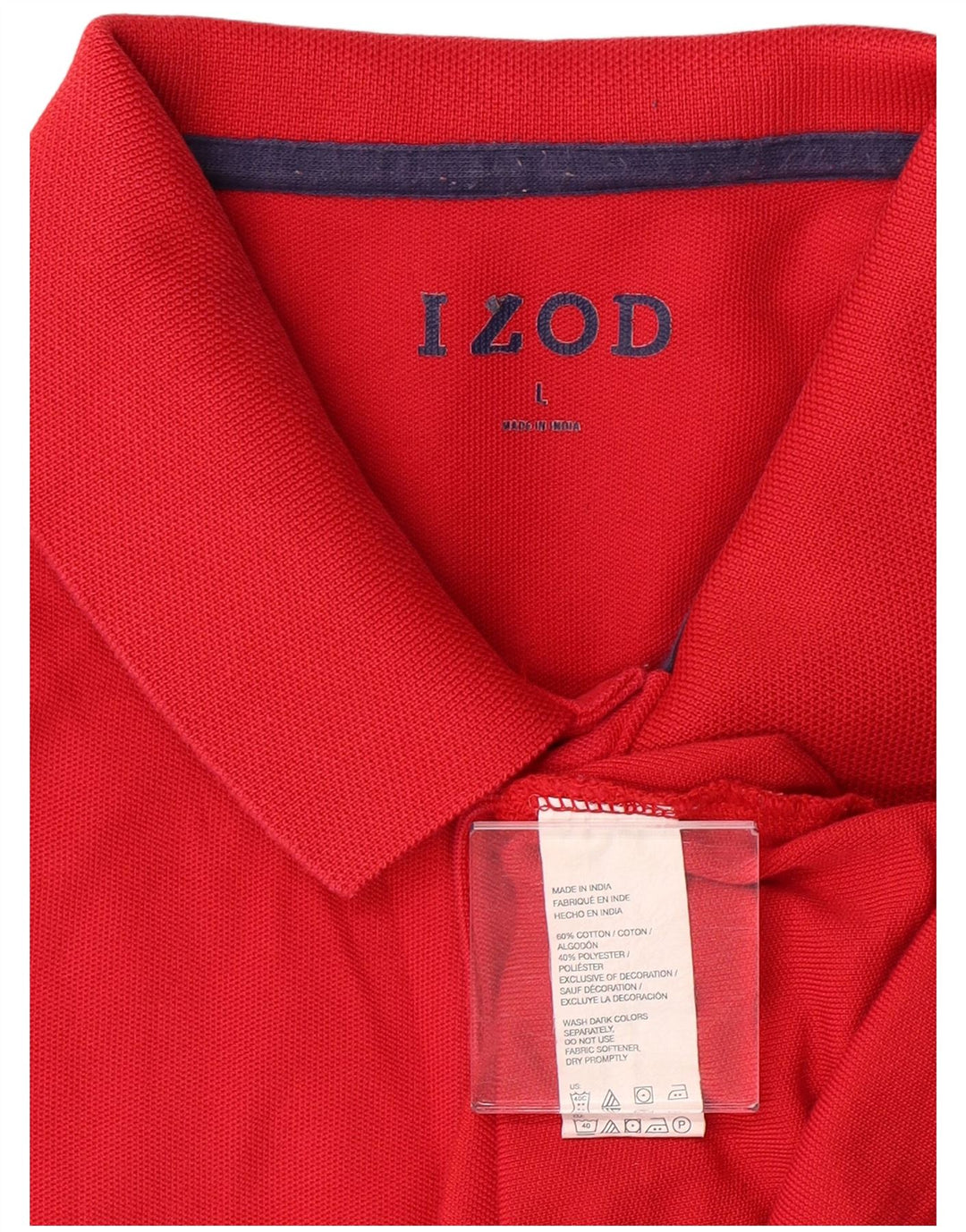 Izod Mens Regular Fit Polo Shirt Large Red Cotton