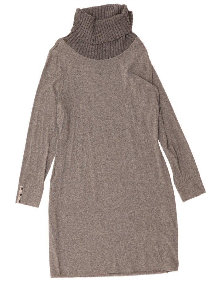 Tommy Hilfiger Womens Roll Neck Sheath Dress UK 14 Large Grey Viscose