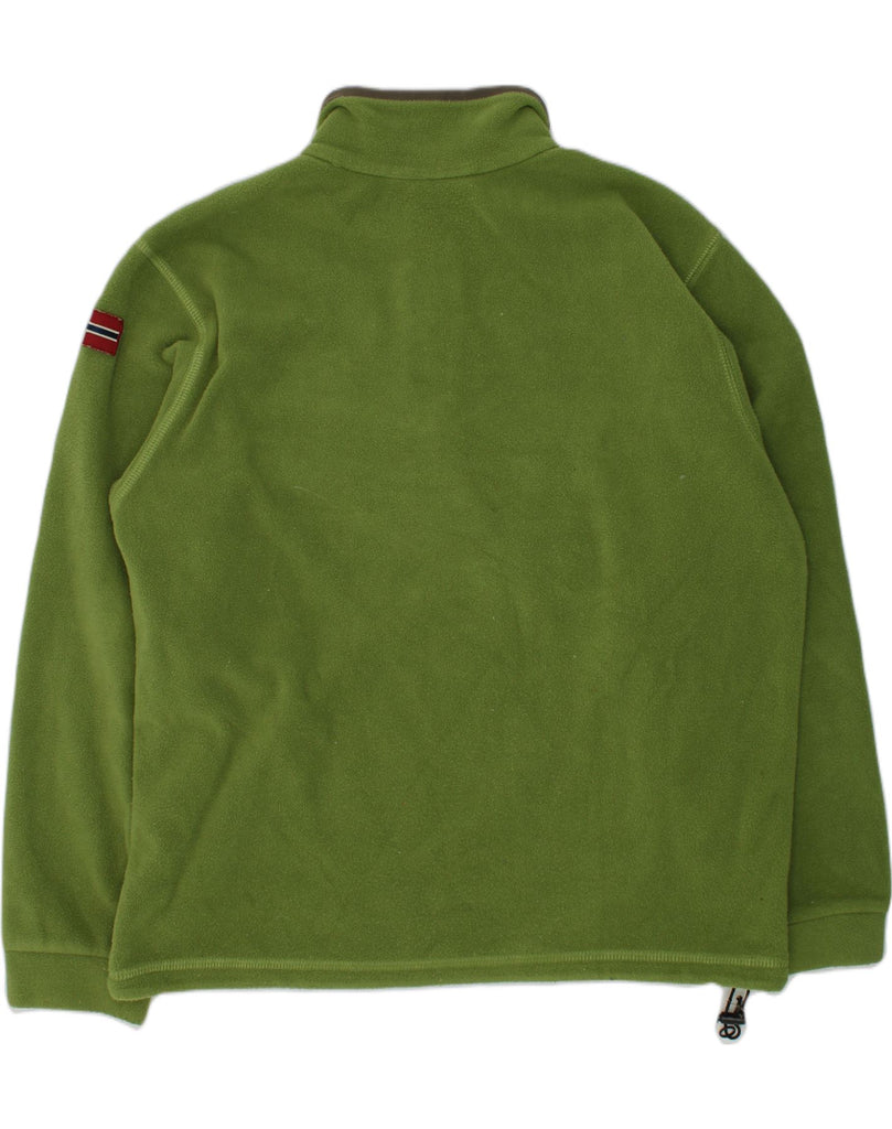 NAPAPIJRI Boys Zip Neck Graphic Fleece Jumper 11-12 Years Green Polyester | Vintage Napapijri | Thrift | Second-Hand Napapijri | Used Clothing | Messina Hembry 