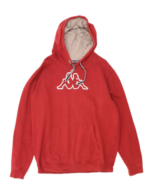 Kappa Mens Graphic Hoodie Jumper 2XL Red Cotton