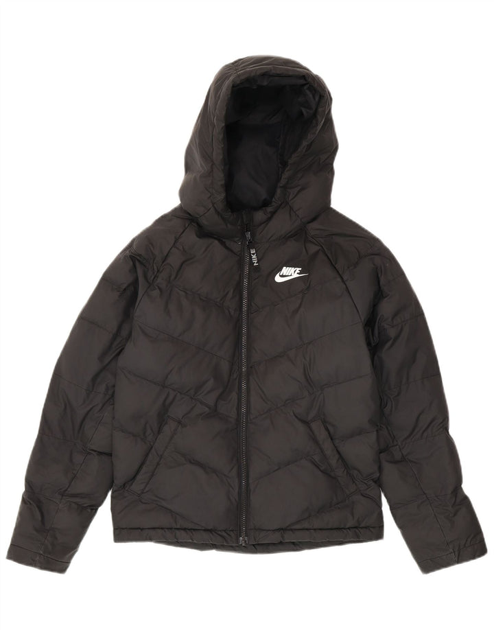 Nike Boys Hooded Padded Jacket 10-11 Years Medium  Black Polyester