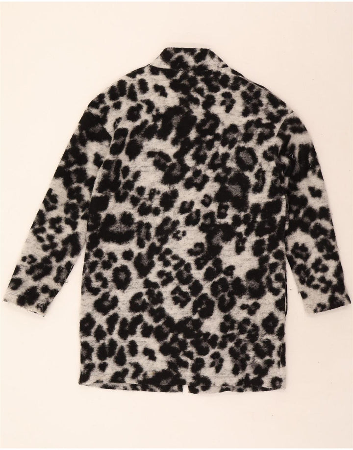 MARKS & SPENCER Womens Cardigan Sweater UK 12 Medium Black Animal Print Vintage Marks & Spencer and Second-Hand Marks & Spencer from Messina Hembry 