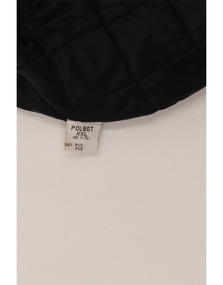 Polbot Mens Hooded Windbreaker Jacket UK 44 2XL Black Polyvinyl