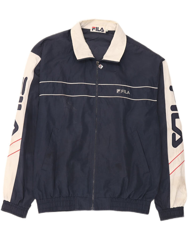 Fila Mens Tracksuit Top Jacket XL Navy Blue Colourblock