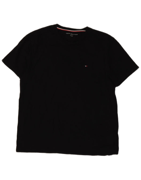 Tommy Hilfiger Mens T-Shirt Top Large Black Cotton