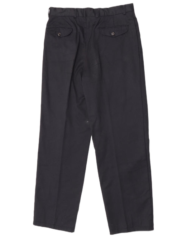 Vintage Mens Pegged Chino Trousers IT 48 Medium W32 L31 Navy Blue Cotton
