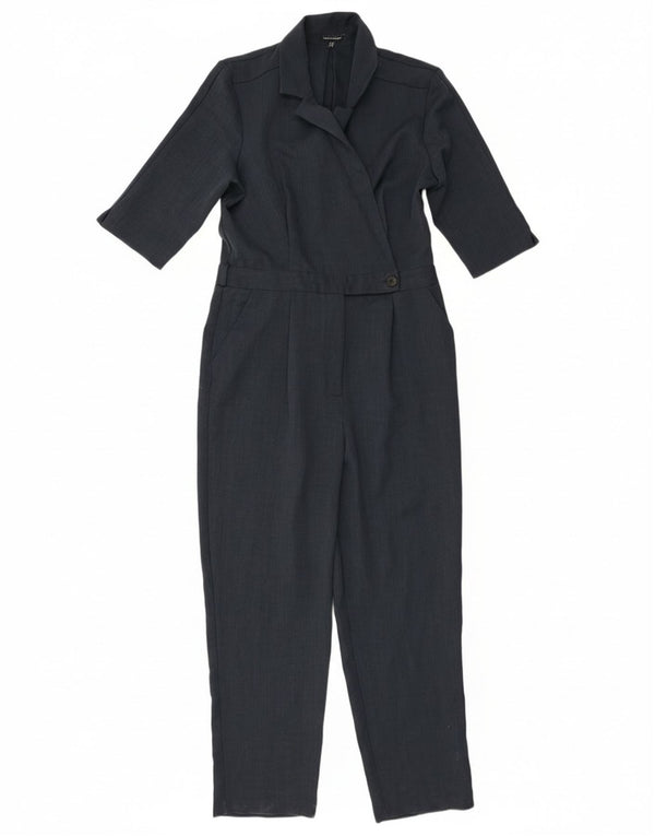 Warehouse Womens Jumpsuit UK 14 Large Navy Blue Polyester