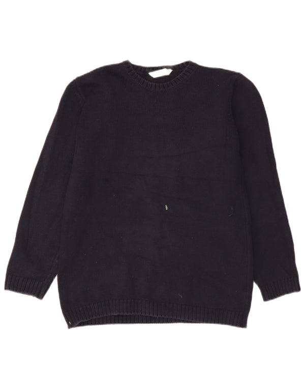Marks & Spencer Womens Crew Neck Jumper Sweater UK 10 Small Navy Blue