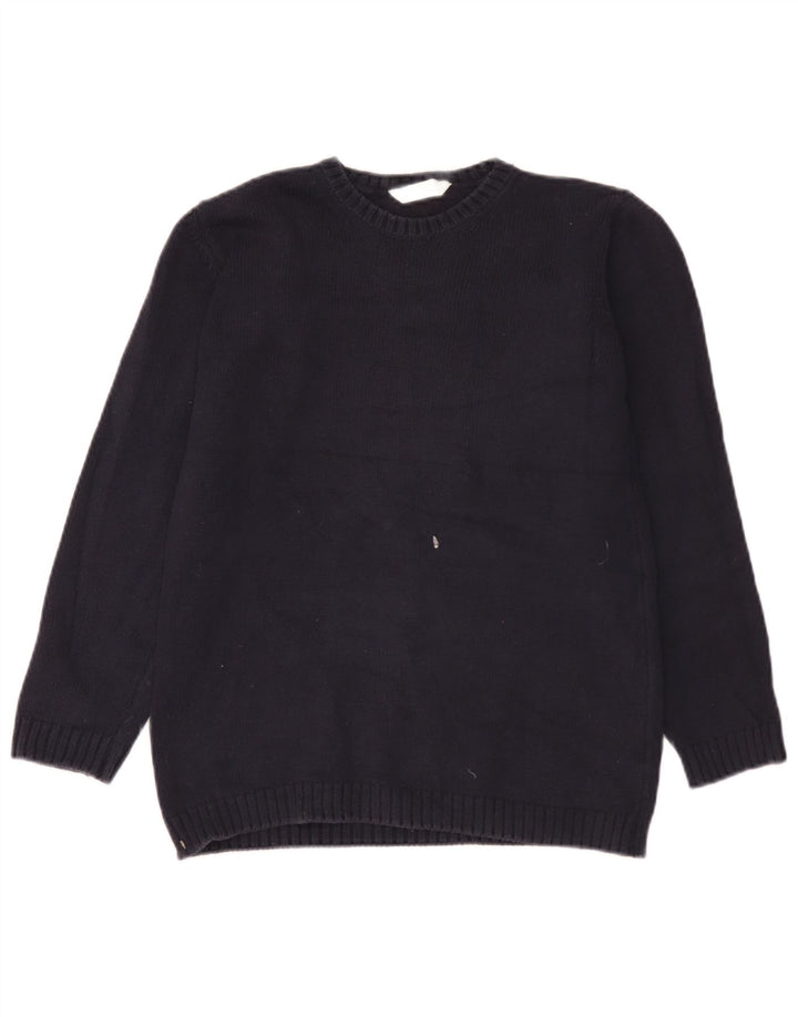 Marks & Spencer Womens Crew Neck Jumper Sweater UK 10 Small Navy Blue