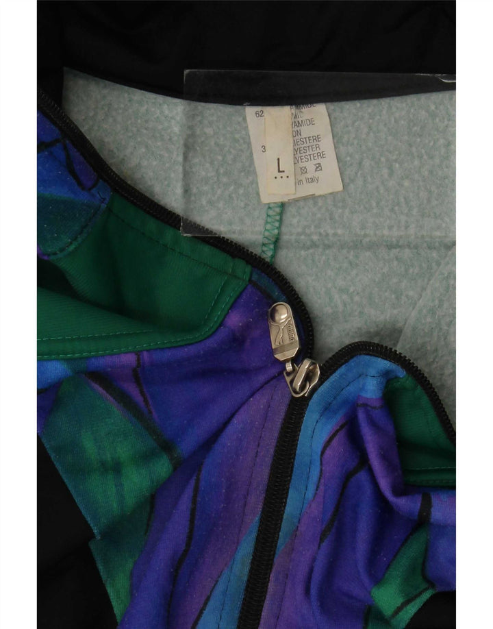 Vintage Mens Graphic Tracksuit Top Jacket Large Multicoloured Colourblock