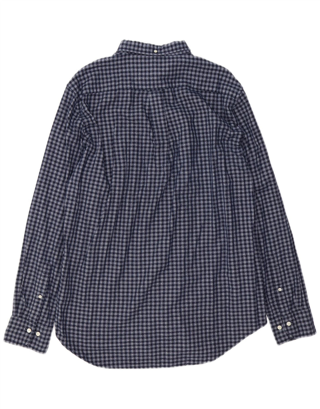 GANT Mens Flannel Shirt Size 41/42 16 1/2  Large Navy Blue Gingham