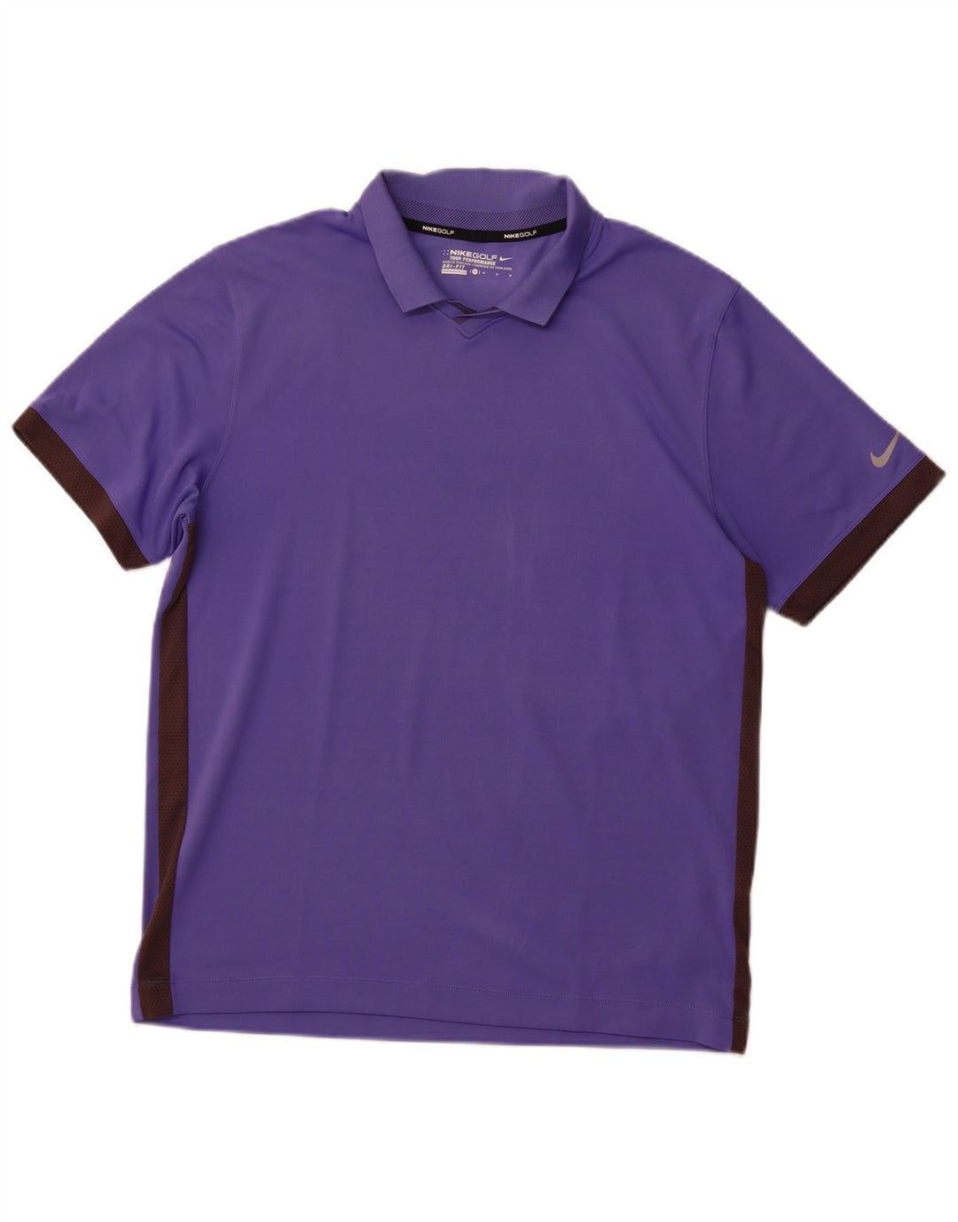NIKE Mens Dri Fit Polo Shirt Medium Purple Colourblock Polyester
