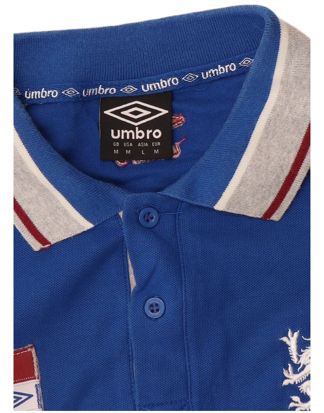 Umbro Mens Graphic Polo Shirt Medium Blue Colourblock