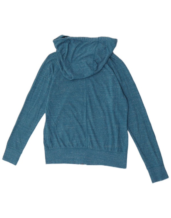 Nike Womens Zip Hoodie Sweater UK 10 Small Blue Flecked Cotton