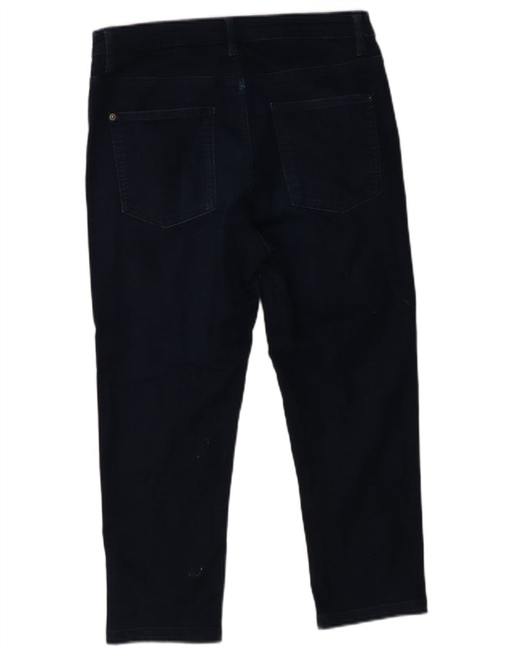 Marks & Spencer Womens Cropped Jeans UK 12 Medium W32 L21 Navy Blue Cotton